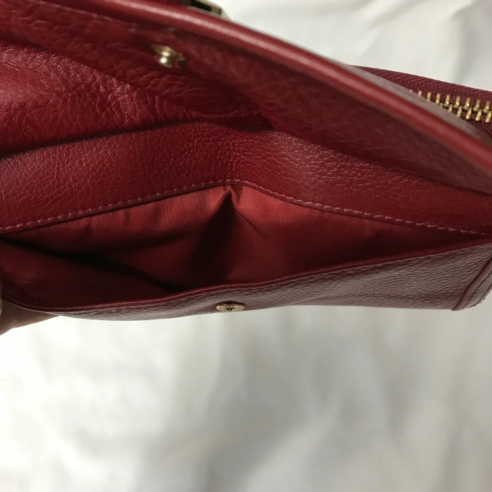 Tory Burch Merlot Deep Red Continental Wallet EUC